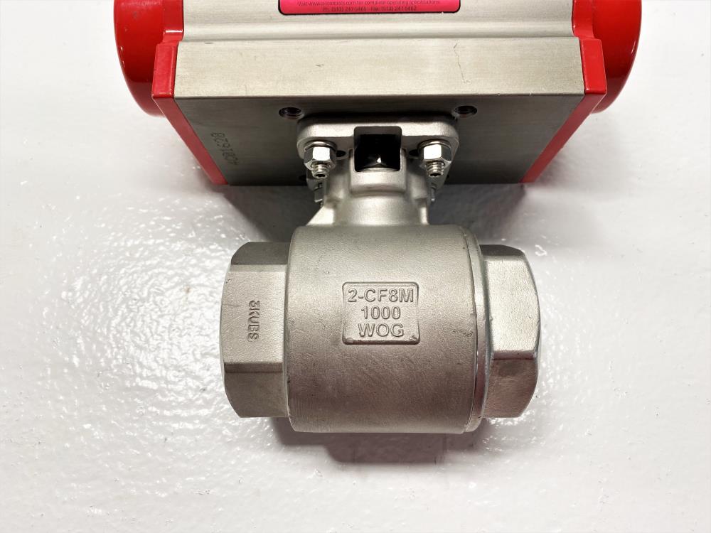 Triac 2" NPT 316SS Actuated Ball Valve 22TX2002R3SBX, 1000 WOG, 2R80SR